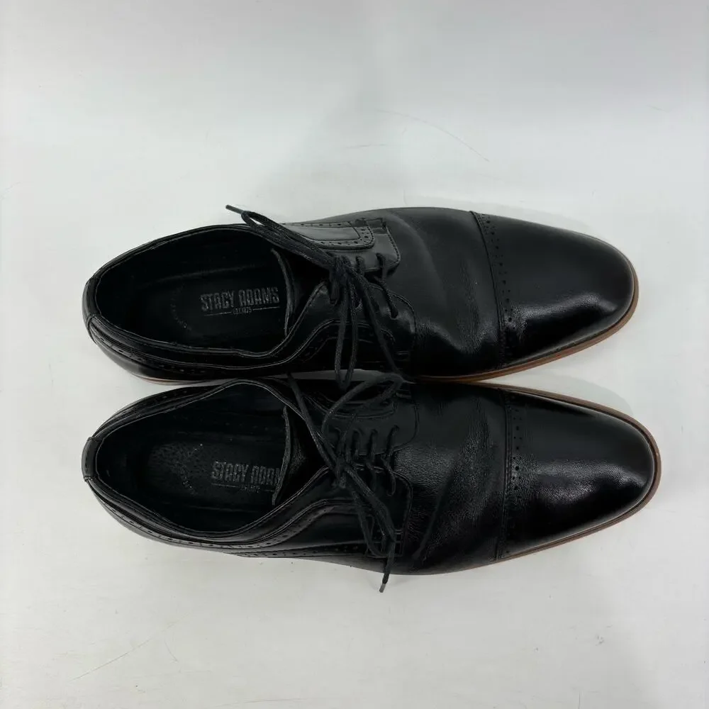 Stacy Adams Size 10 Mens Black Oxford Lace Up Dress Shoe Career